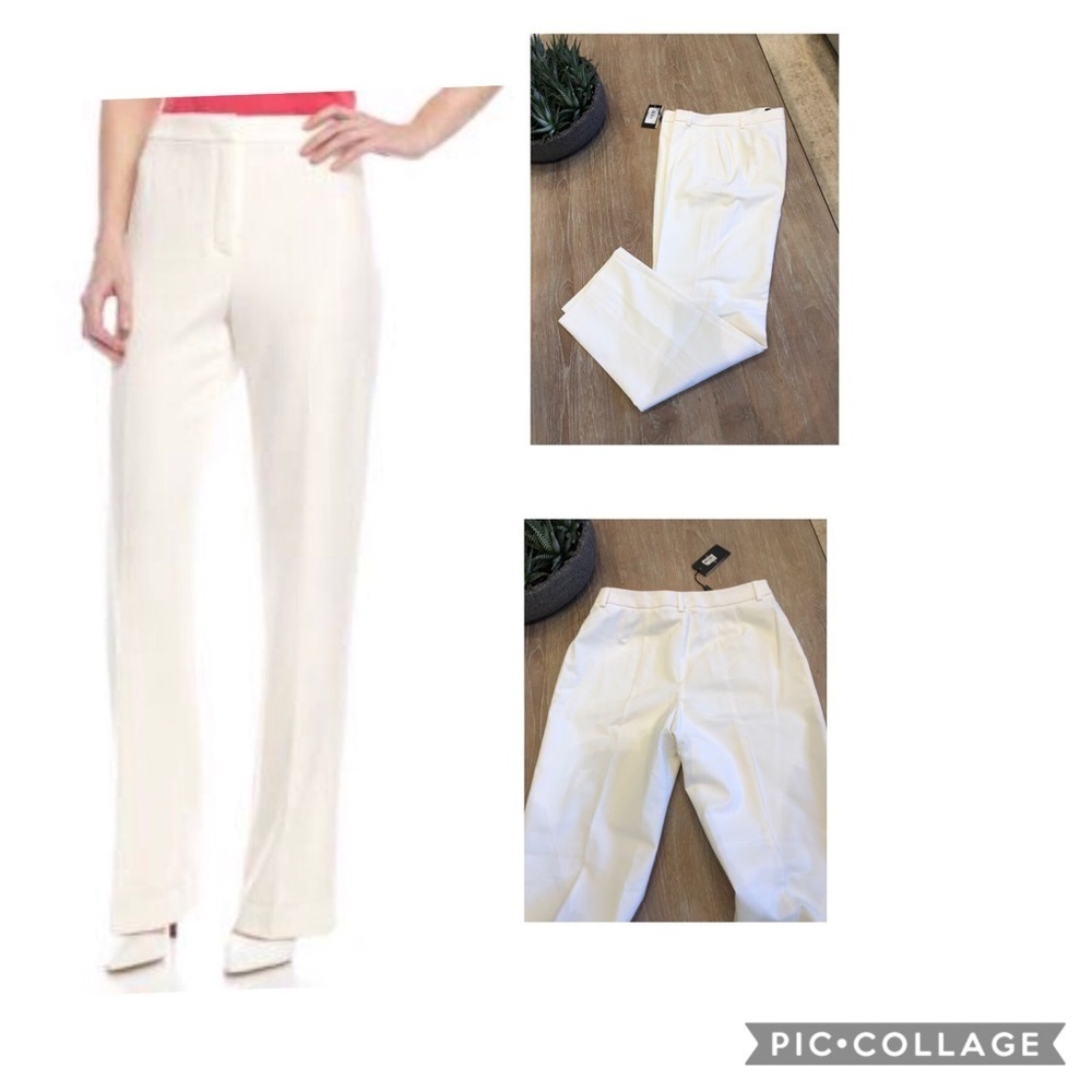 GIORGIO Armani Straight Leg High Waist Pants Cream lined size 42